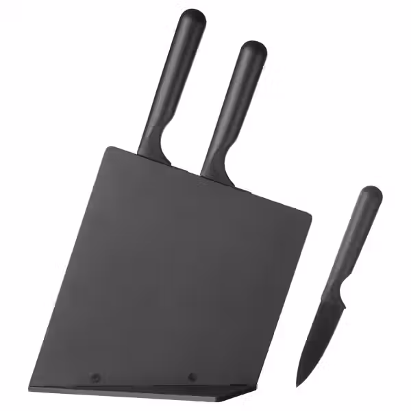 JÄMFÖRA 3 ножа+подставка - чёрный - схема-чертеж с размерами