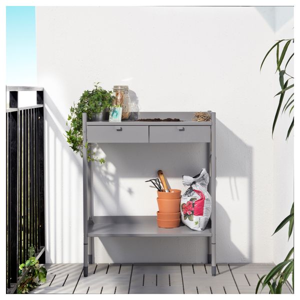 Стол для пересаживания растений ХИНДЭ, серый (78x37 см) - фото 2