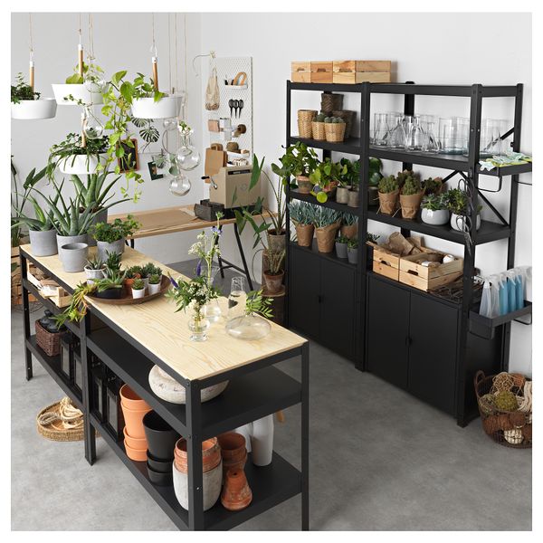 Стеллаж со шкафами, черный, 170x40x190 см IKEA BRORINGE БРУР-ИНГЕ 494.717.44 - фото 7