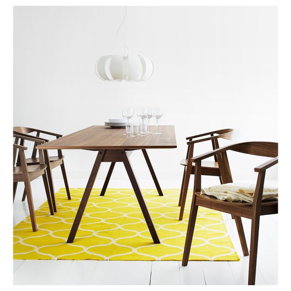 Ковер безворсовый, ручная работа/сетчатый орнамент желтый 170x240 см IKEA STOCKHOLM СТОКГОЛЬМ 103.709.63 - фото 5