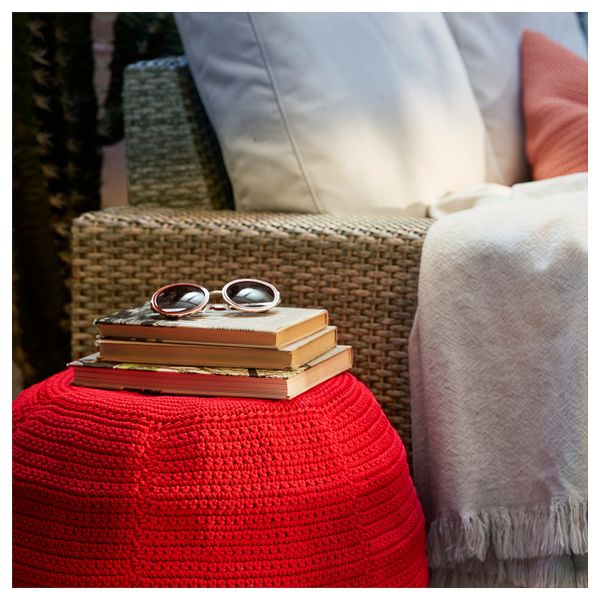 Чехол пуфа, для дома/сада, красный 48 см IKEA ОТТЕРЁН 804.112.05 - фото 5