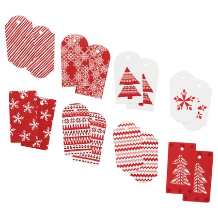 Ярлык для подарков, 16 шт. ВИНТЕР 2017, красный, белый