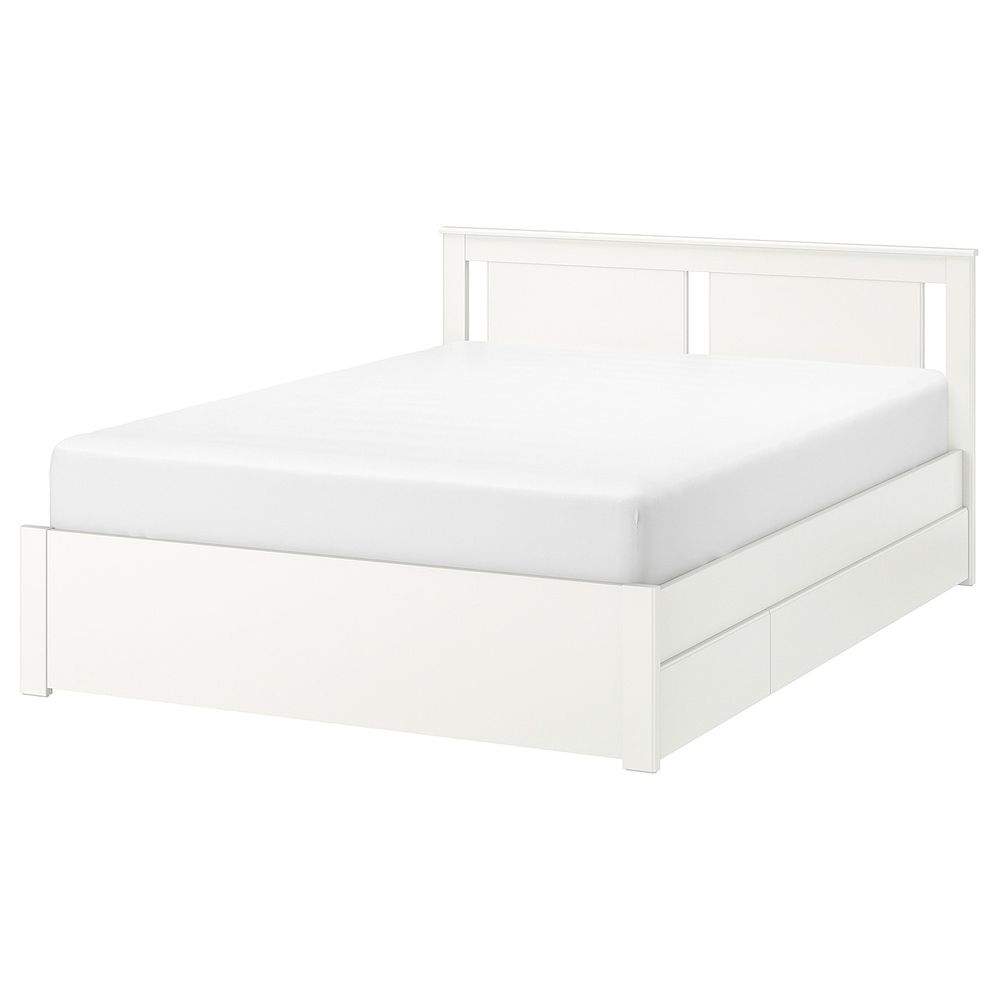Каркас кровати с 2 ящиками, белый/Лурой 160x200 см IKEA SONGESAND СОНГЕСАНД 092.412.55 - фото 1