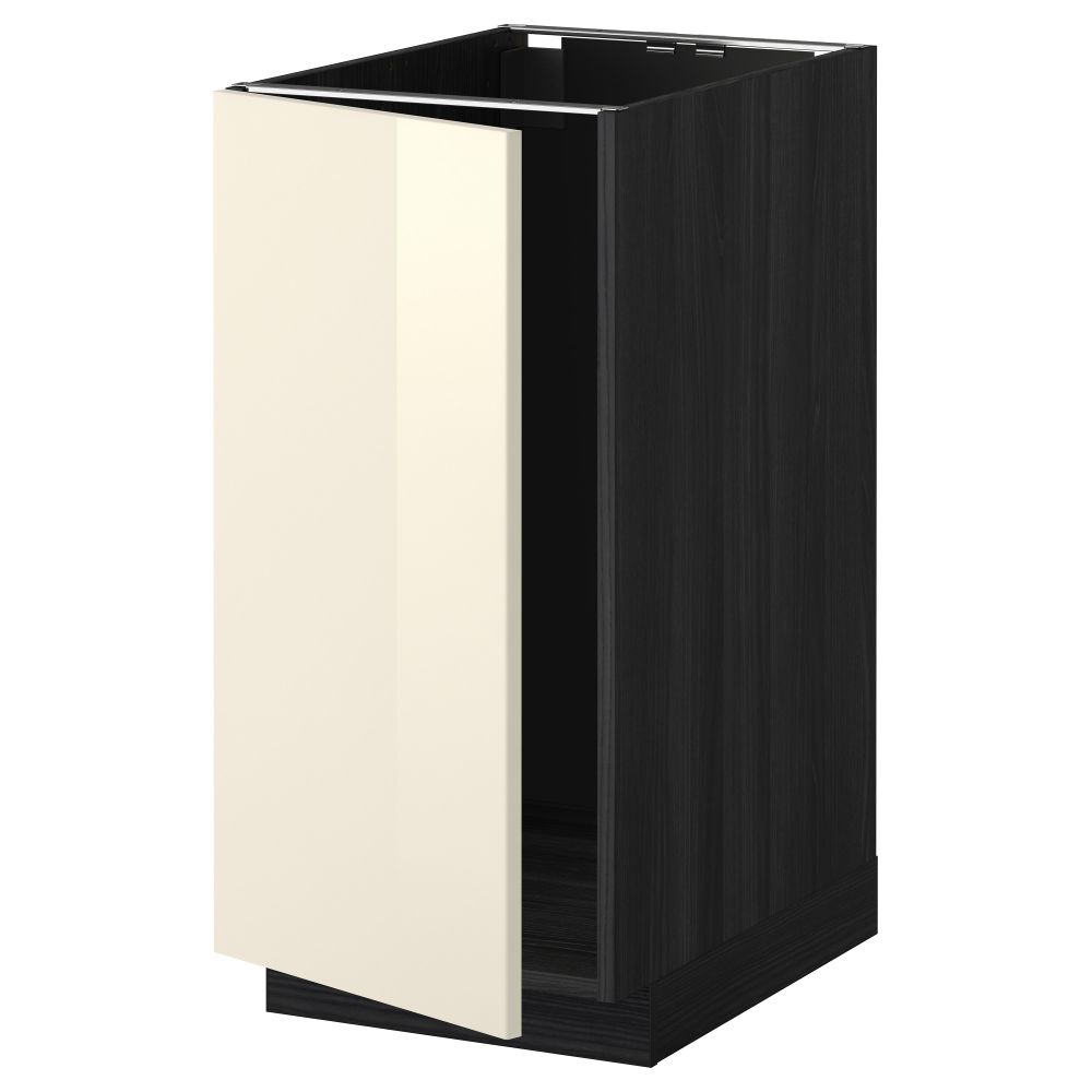 Напольный шкаф для мойки, мусорных контейнер МЕТОД, черный, Рингульт кремовый (40x60 см) - схема-чертеж с размерами