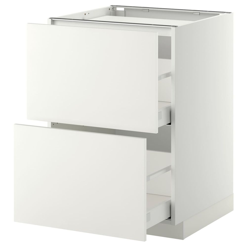 Напольный шкаф, 2 фронтальных панели/2ящика, белый/Хэггеби белый 60x60 см IKEA METOD МЕТОД / MAXIMERA МАКСИМЕРА 792.312.29 - фото 1