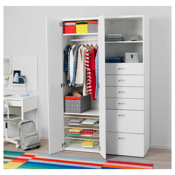 Шкаф платяной, белый/белый 120x50x192 см IKEA СТУВА / ФРИТИДС 792.750.77 - фото 3