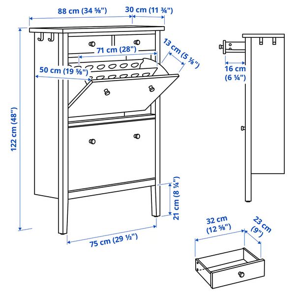 IKEA, дополнительный ракурс - схема-чертеж с размерами