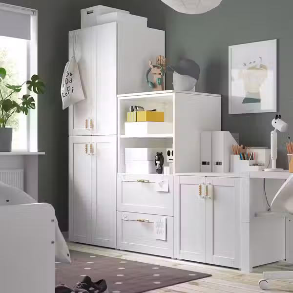 SMÅSTAD / PLATSA Комбинация д/хранения - белый/с рамой 180x57x181 см - фото 2