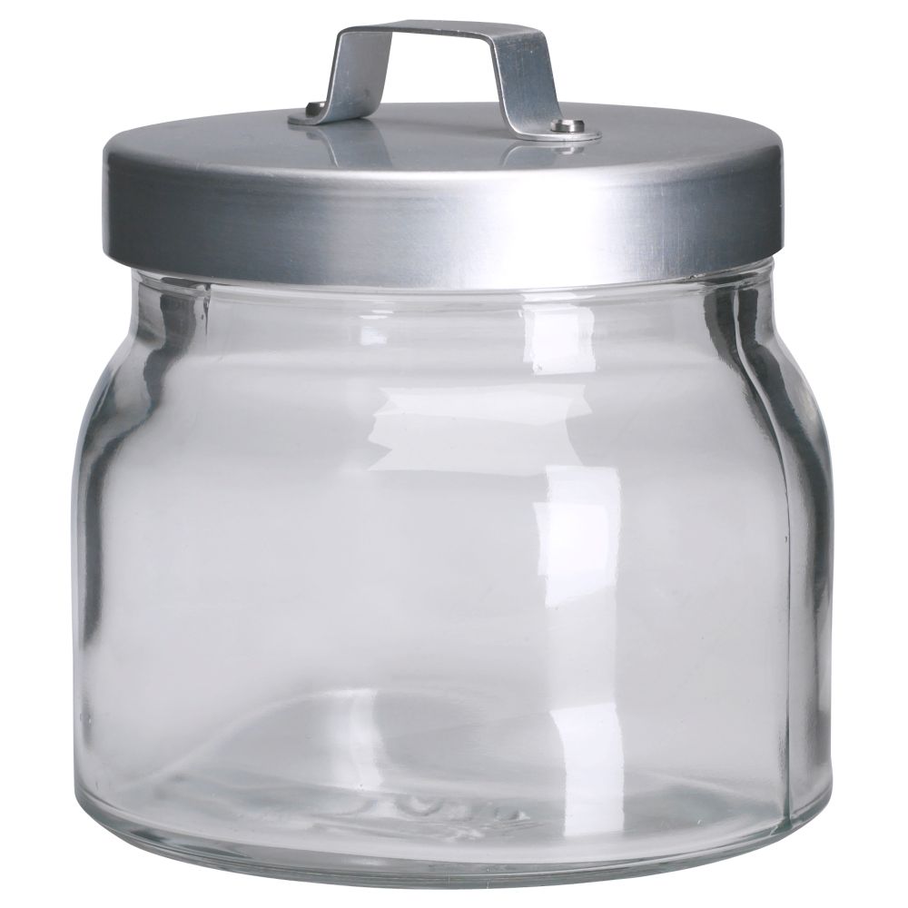 Банка с крышкой БУРКЕН, прозрачное стекло, алюминий (0.5 л) - схема-чертеж с размерами