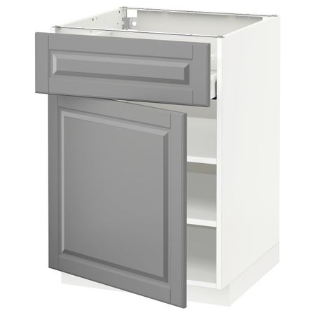 Напольный шкаф с ящиком/дверцей, белый/Будбин серый 60x60 см IKEA METOD МЕТОД / MAXIMERA МАКСИМЕРА 894.451.16