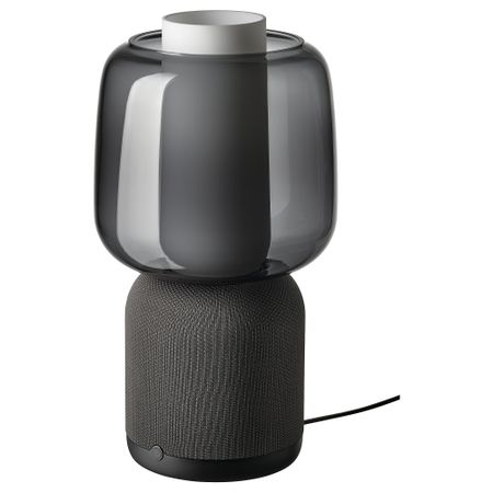 Лампа, Wi-Fi динамик,стеклян абажур, черный IKEA SYRLIG СИРЛИГMFONISK 594.309.13