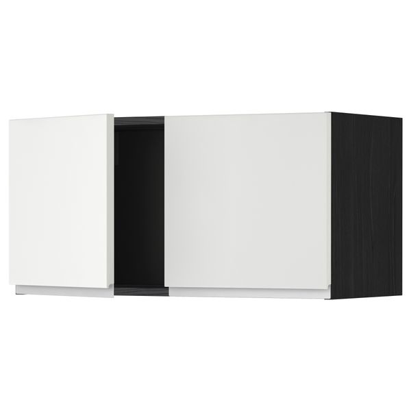 Навесной шкаф с 2 дверями МЕТОД, черный, Нодста белый (80x40 см) - схема-чертеж с размерами