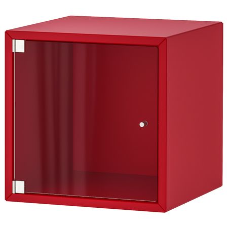 Навесной шкаф со стеклянной дверью, красный 35x35x35 см IKEA ЭКЕТ 393.363.70