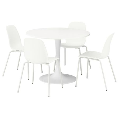 Стол и 4 стула, белый белый, белый белый, 103 см IKEA LIDÅS, DOCKSTA ДОКСТА 495.681.14