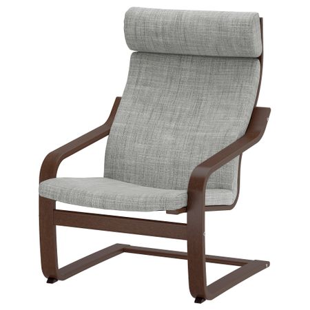 Кресло ПОЭНГ, коричневый, Исунда серый