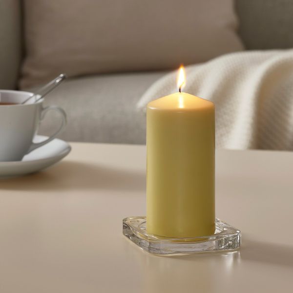 Неароматическая свеча формовая, светло-желтый 14 см IKEA DAGLIGEN ДАГЛИГЕН 304.826.86 - схема-чертеж с размерами