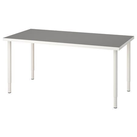 Стол, светло-серый, белый 150x75 см IKEA LINNMON ЛИННМОН / OLOV ОЛОВ 193.313.35