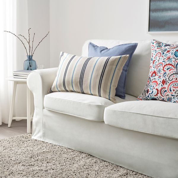 Чехол на подушку, бежевый, синий/в полоску 40x65 см IKEA SMALSTÄKRA СМАЛСТЭКРА 404.474.28 - схема-чертеж с размерами