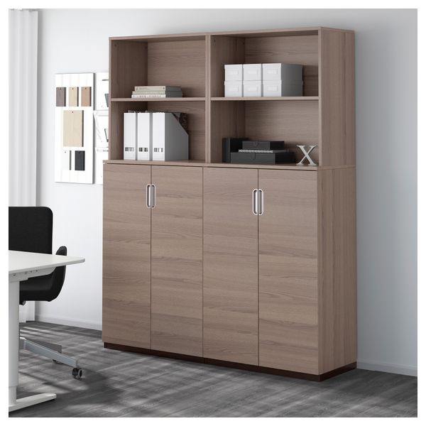 Комбинация для хранения с дверцами ГАЛАНТ, серый (160x200 см) - фото 2