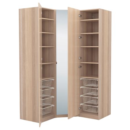 Гардероб ПАКС, под беленый дуб, Вольда Викедаль (146/146x60x236 см)