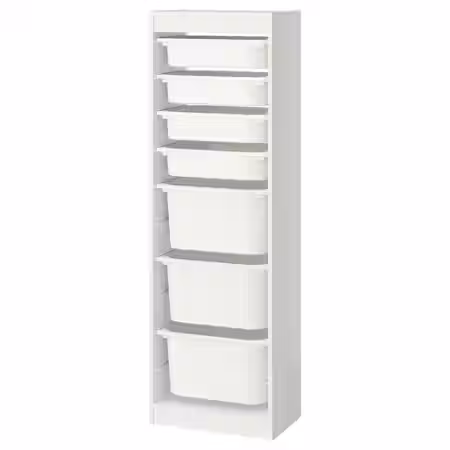 TROFAST Комбинация д/хранения+контейнеры - белый/белый 46x30x145 см