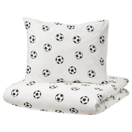 Пододеяльник и наволочка, «футбольный мяч» 150x200/50x70 см IKEA SPORTSLIG СПОРТСЛИГ 904.913.29