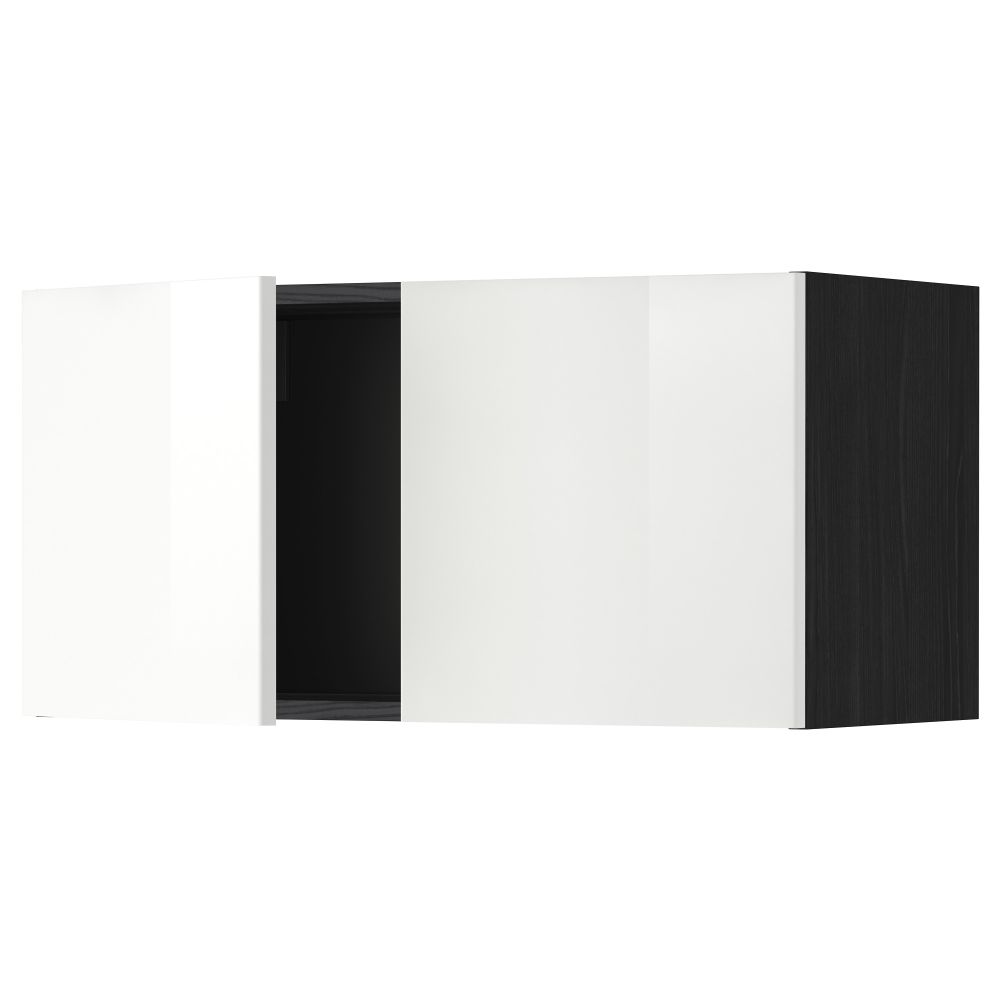 Навесной шкаф с 2 дверями МЕТОД, черный, Рингульт белый (80x40 см) - схема-чертеж с размерами