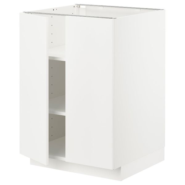 Напольный шкаф с полками/2двери, белый/Веддинге белый 60x60 см IKEA METOD МЕТОД 192.875.87 - схема-чертеж с размерами