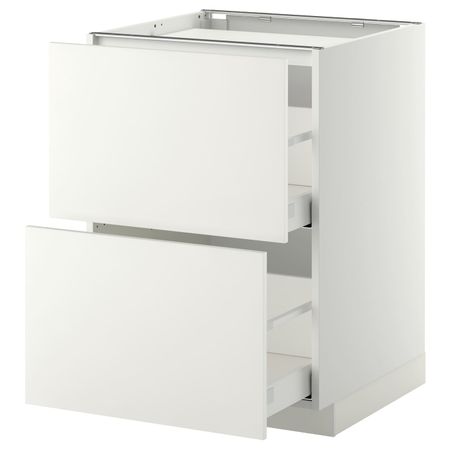 Напольный шкаф, 2 фронтальных панели/2ящика, белый/Хэггеби белый 60x60 см IKEA METOD МЕТОД / MAXIMERA МАКСИМЕРА 792.312.29