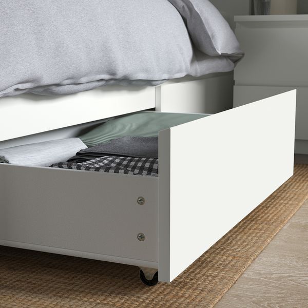 Каркас кровати с 4 ящиками, белый, Lindbåden, 140x200 см IKEA MALM МАЛЬМ 094.950.06 - фото 8
