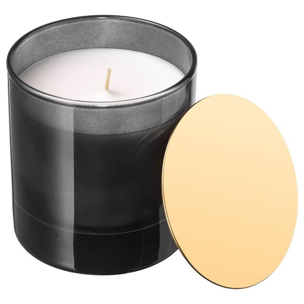 Ароматическая свеча в стакане, Цветущий бергамот, серый, 10 см IKEA НЬЮТНИНГ 403.505.29 - фото 1