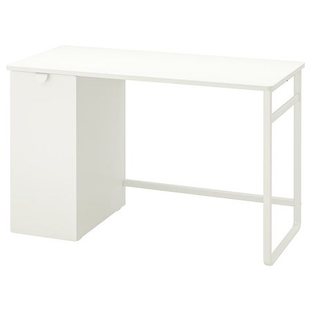 LÄRANDE Письменный стол с выдвижной тумбой - белый 120x58 см
