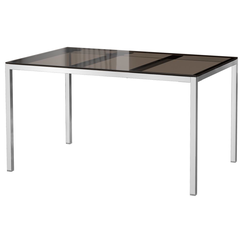 Стол ТОРСБИ, хромированный, стекло коричневый (135x85 см) - фото 1