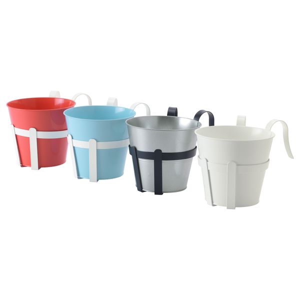 Кашпо с держателем СОККЕР, д/дома/улицы, разные цвета (17 см) - схема-чертеж с размерами