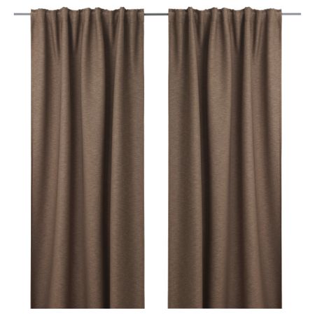 Гардины, 1 пара ВИЛБОРГ, коричневый (145x300 см)