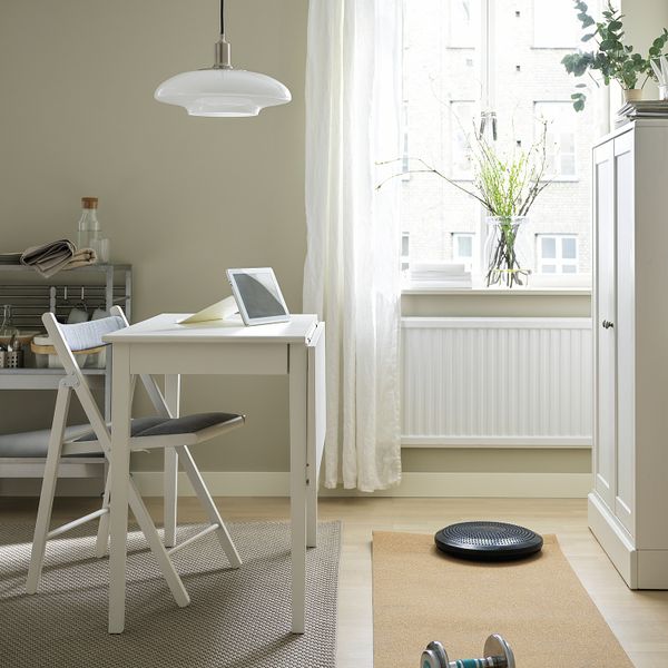 Стол с откидной полой, белый, 51, 86x96 см IKEA IDANÄS ИДАНЭС 004.876.52 - фото 3