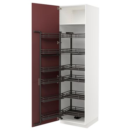 Высокий шкаф с выдвижным модулем, 60x60x220 cm IKEA METOD МЕТОД 294.719.95