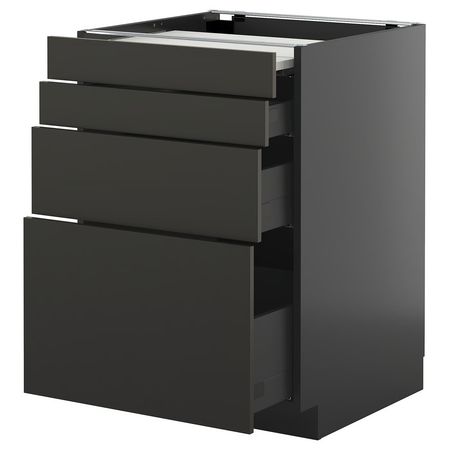 METOD / KNIVSHULT Напольный шкаф с выдвиж панелью/3ящ