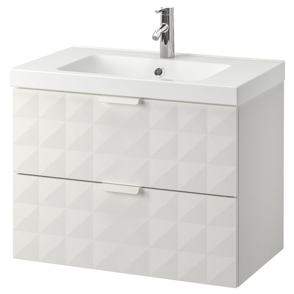 Шкаф для раковины с 2 ящ, Решён белый, ДАЛЬШЕР смеситель 83x49x64 см IKEA ГОДМОРГОН / ОДЕНСВИК 292.929.08 - фото 1