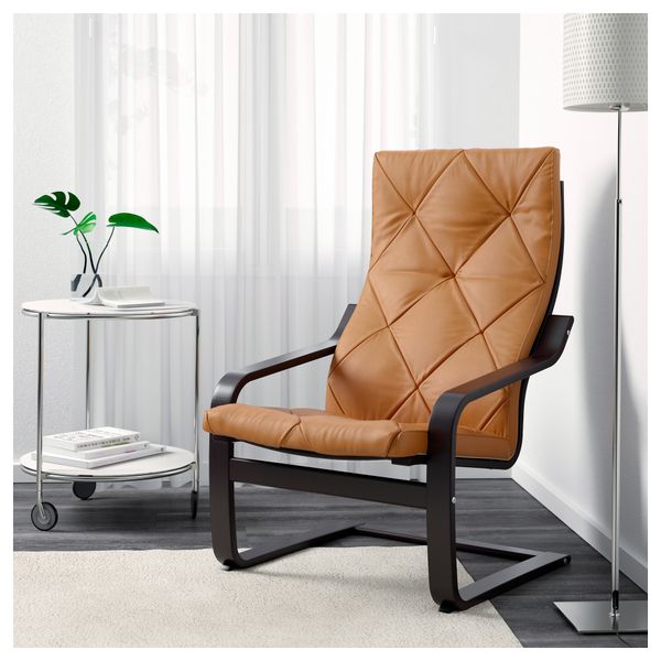 Кресло ПОЭНГ, черно-коричневый, Сеглора неокрашенный - схема-чертеж с размерами