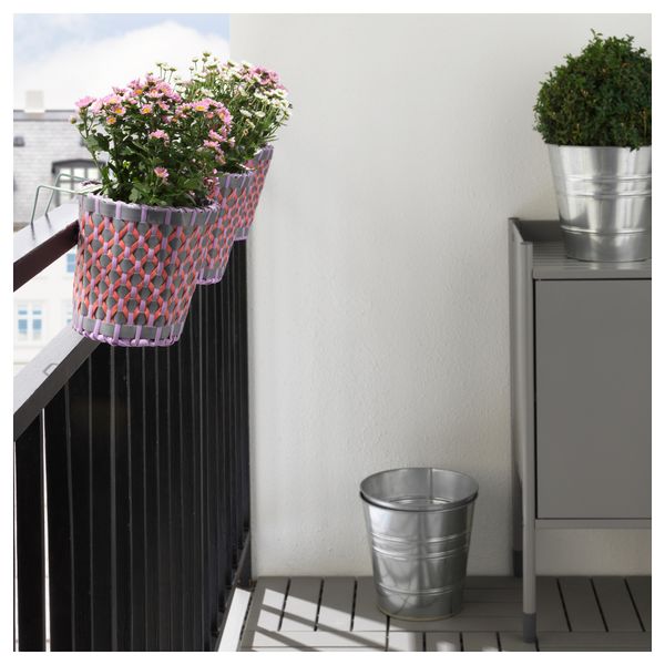 Кашпо с держателем СОЛРОСФРО, д/дома/улицы разноцветный (12 см) - схема-чертеж с размерами