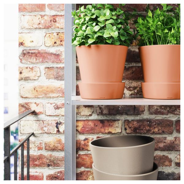 Горшок цветочный с поддоном ИНГЕФЭРА, д/дома/улицы для сада, терракота - фото 2