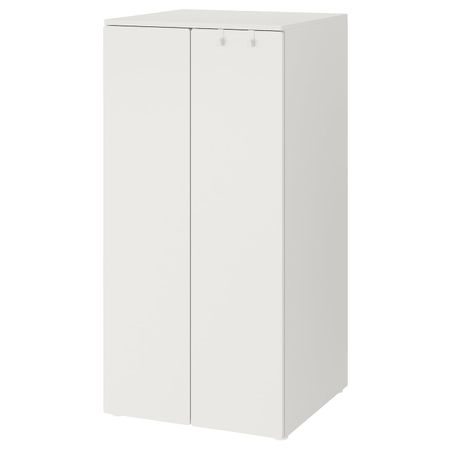 Гардероб, белый/белый 60x57x123 см IKEA SMÅSTAD СМОСТАД / OPPHUS ОПХУС 394.282.75