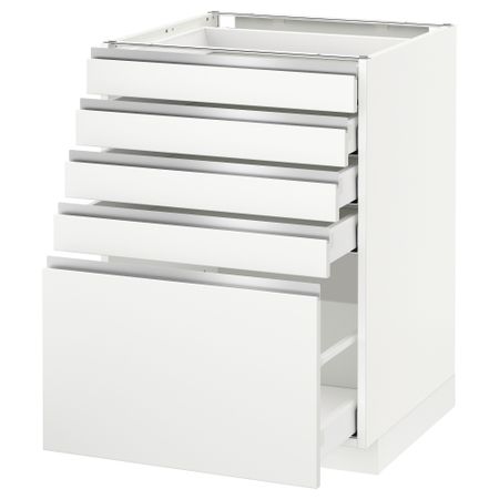 Напольный шкаф с 5 ящиками МЕТОД / МАКСИМЕРА, белый, Нодста белый