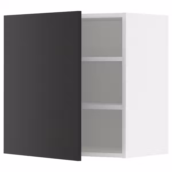 METOD Навесной шкаф с полками - белый/Nickebo матовый антрацит 60x60 см - фото 1