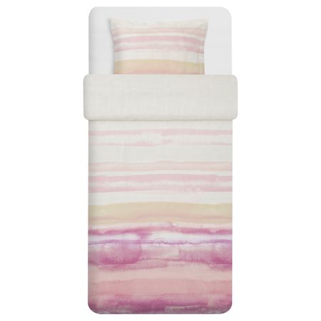 Пододеяльник и наволочка, розовый/полоска 150x200/50x70 см IKEA ALPDRABA АЛПДРАБА 804.605.16