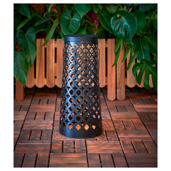 Напольный светодиод светильник, солнечный батарея СОЛВИДЕН, конусообразный черный - схема-чертеж с размерами