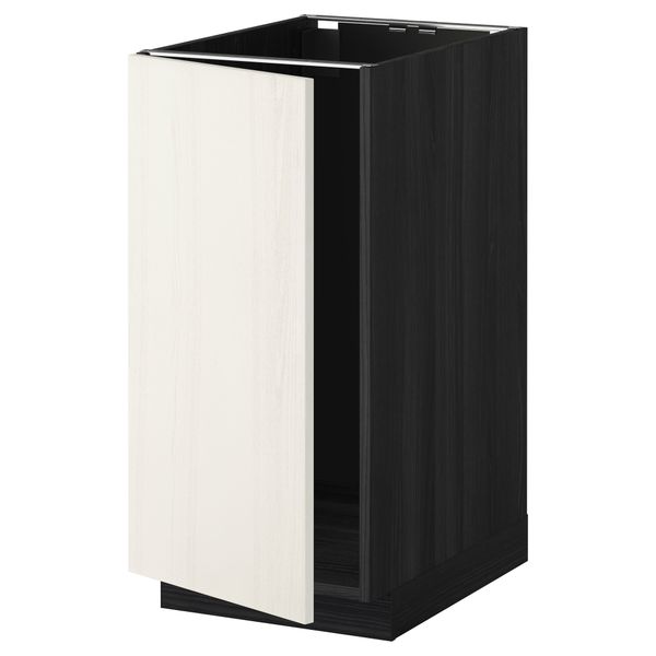 Напольный шкаф для мойки, мусорных контейнер МЕТОД, черный, Росдаль белый (40x60 см) - схема-чертеж с размерами