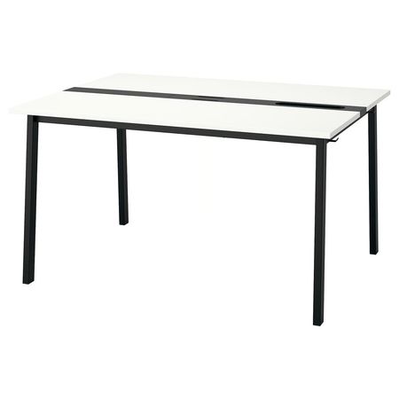 MITTZON Конференц-стол - белый/чёрный 140x108x75 см