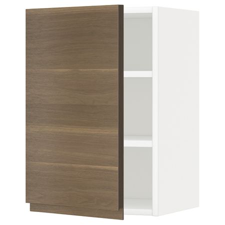Шкаф навесной с полкой, белый/Воксторп грецкий орех 40x60 см IKEA METOD МЕТОД 392.247.92